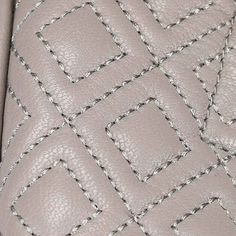 Tory Burch Minnie Travel Ballet Flat Quilted Leather Dust Storm Gold Taupe - Picture 5 of 10